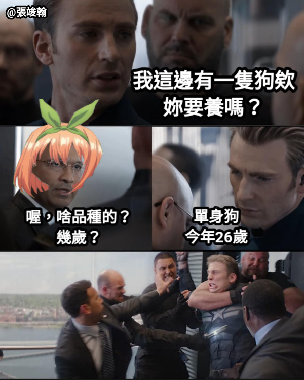 我這邊有一隻狗欸 妳要養嗎？ 喔，啥品種的？ 幾歲？ 單身狗 今年26歲