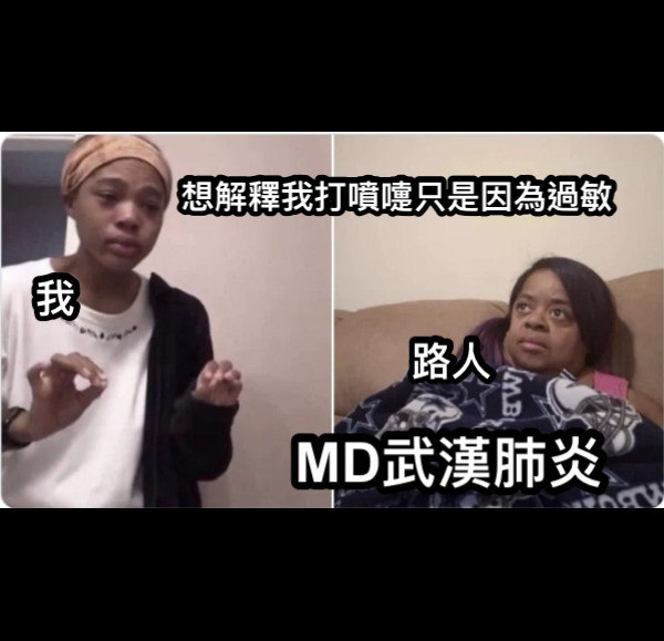 路人 想解釋我打噴嚏只是因為過敏 MD武漢肺炎 我