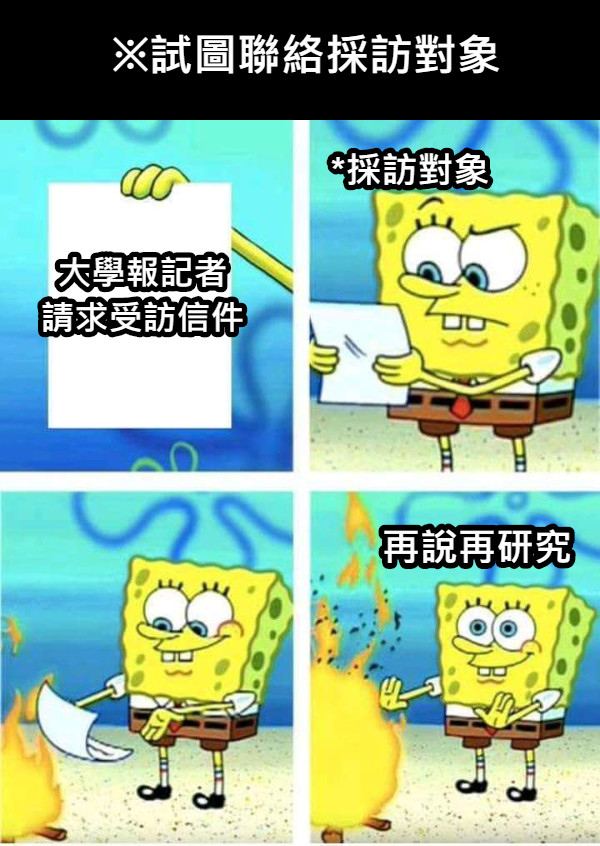 大學報記者 請求受訪信件 *採訪對象 ※試圖聯絡採訪對象 再說再研究