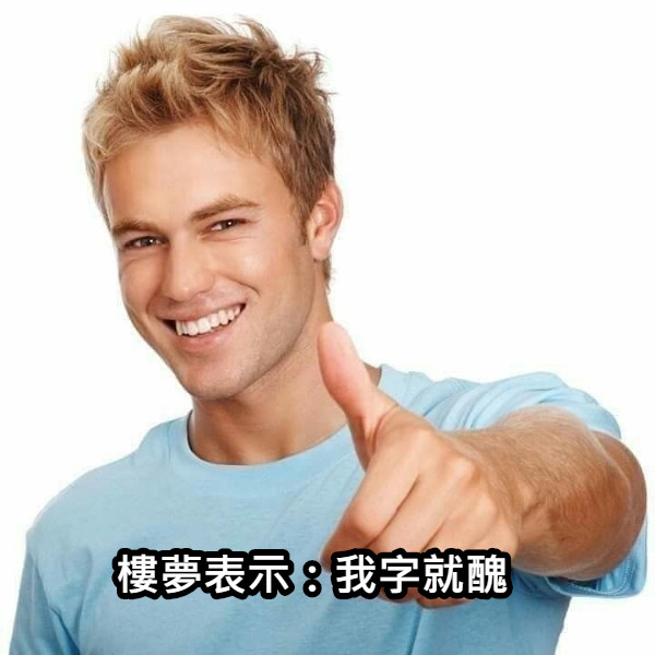 樓夢表示：我字就醜