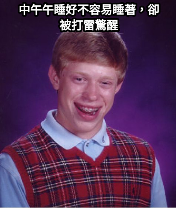 中午午睡好不容易睡著，卻被打雷驚醒