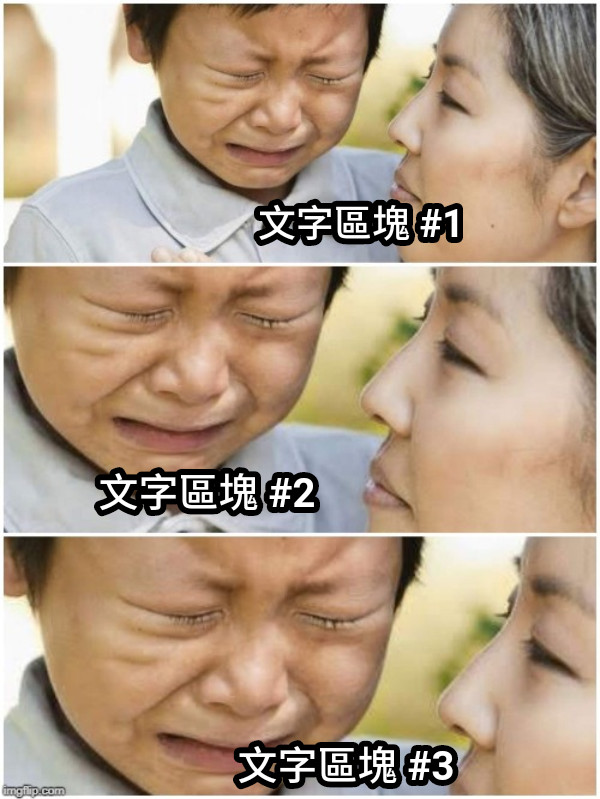 文字區塊 #1 文字區塊 #2 文字區塊 #3