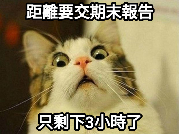 距離要交期末報告 只剩下3小時了