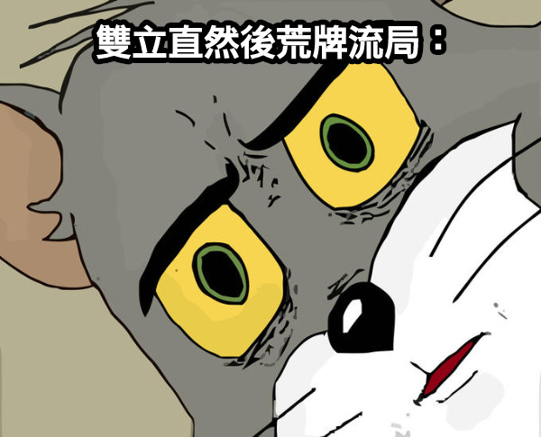雙立直然後荒牌流局：