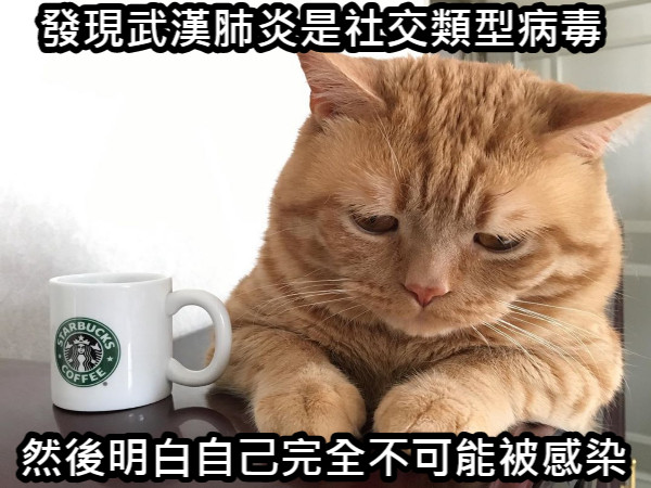 發現武漢肺炎是社交類型病毒 然後明白自己完全不可能被感染