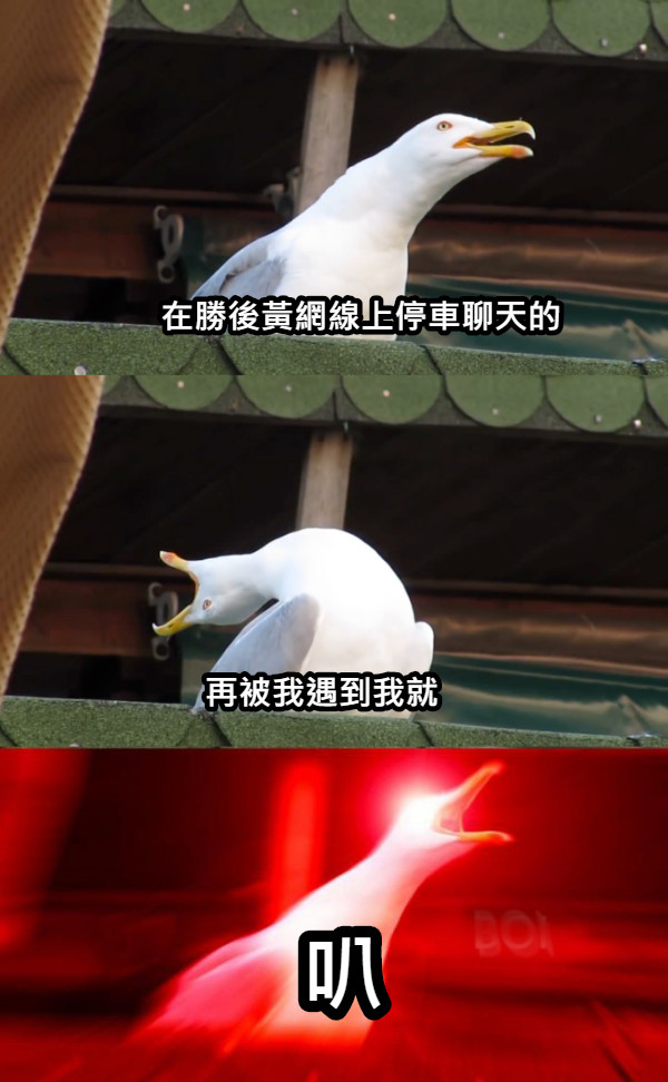 在勝後黃網線上停車聊天的 再被我遇到我就 叭