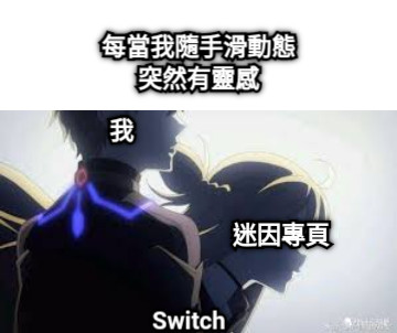 每當我隨手滑動態 突然有靈感 我 迷因專頁 Switch