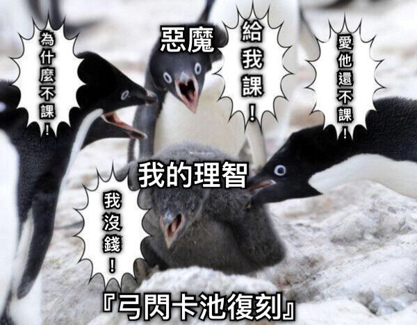 我的理智 惡魔 我 沒 錢 ！ 『弓閃卡池復刻』 為 什 麼 不 課 ！ 給 我 課 ！ 愛 他 還 不 課 ！