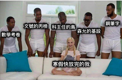 森允的基設 科主任的鳥 數學考卷 鋼筆字 文號的丙檢 寒假快放完的我