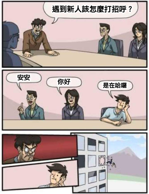 遇到新人該怎麼打招呼？ 安安 你好 是在哈囉