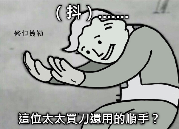 （抖）....... 這位太太買刀還用的順手？