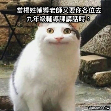當楊姓輔導老師又要你各位去九年級輔導課講話時：