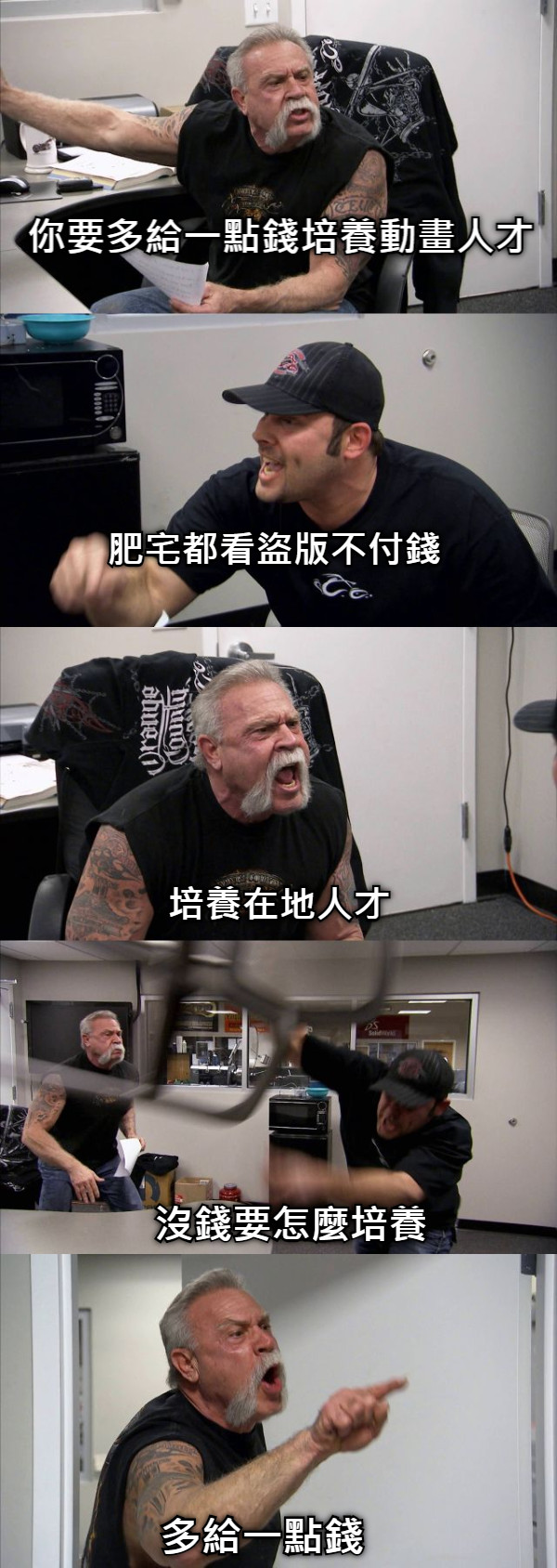 你要多給一點錢培養動畫人才 肥宅都看盜版不付錢 培養在地人才 沒錢要怎麼培養 多給一點錢