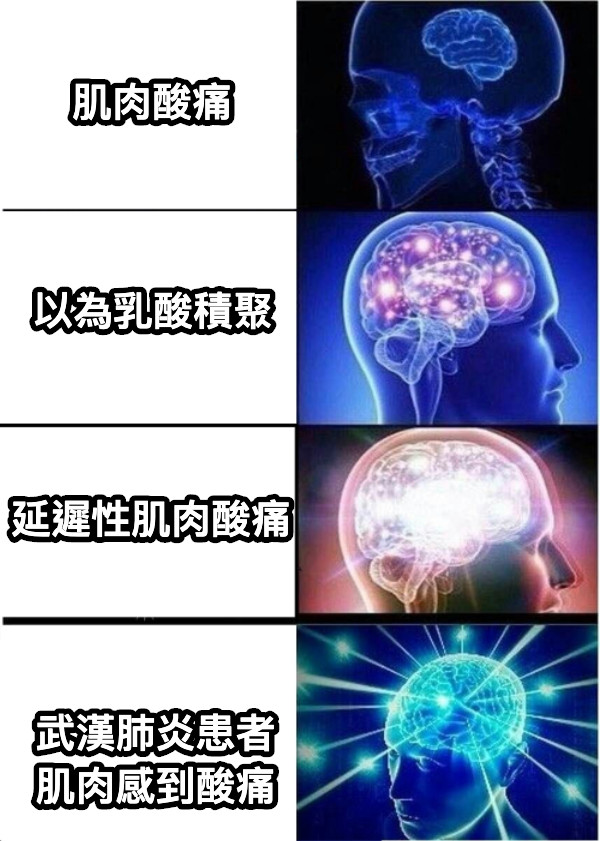 肌肉酸痛 以為乳酸積聚 延遲性肌肉酸痛 武漢肺炎患者 肌肉感到酸痛