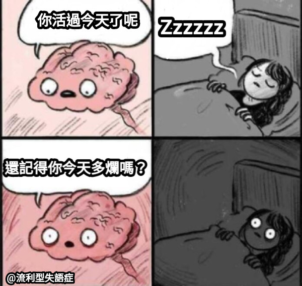 你活過今天了呢 Zzzzzz 還記得你今天多爛嗎？