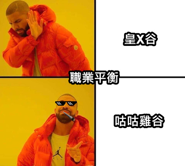 皇X谷 咕咕雞谷 職業平衡